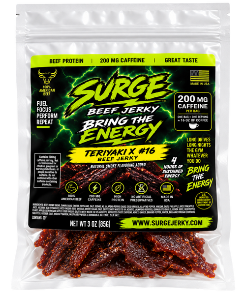Surge Teriyaki beef jerky bag