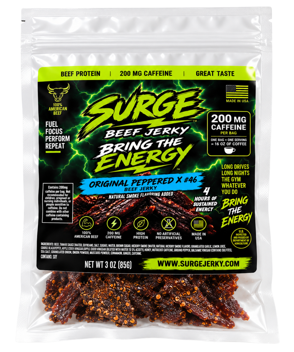 Original Peppered X #46 beef jerky bag