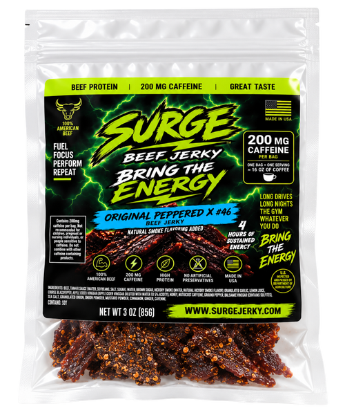 Surge Original Peppered beef jerky bag