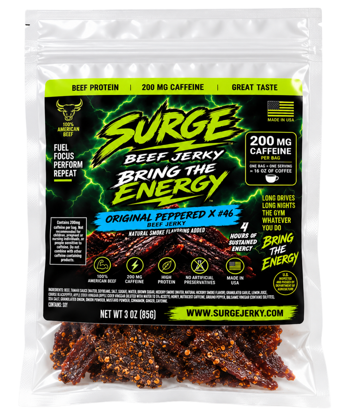 Original Peppered X #46 beef jerky bag